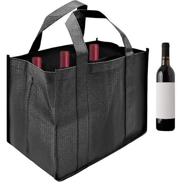 Flaskbärväska 28x26x18cm, 6 Fack För 6 1,5l Flaskor, Rivtåligt Och Vattentätt Material, Perfekt För Vatten, Vin, Öl