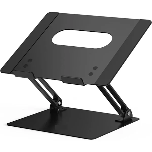 Bærbar PC-stativ i aluminium, ergonomisk justerbart bærbart PC-stativ for Air, Pro, Dell, HP, Lenovo og mer 10-14 tommers bærbar PC (svart)