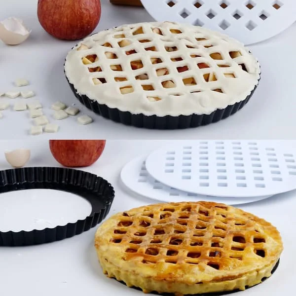 Apple Pie Pan and Pizza Base Pan Set for Easy Lattice Baking
