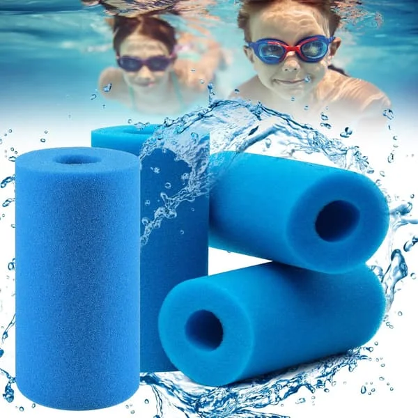 Filter Svamp Typ A, 4-pack Skumpoolfilter, Poolfilterpatroner för Intex Typ A, Återanvändbar Skumfilterpatron