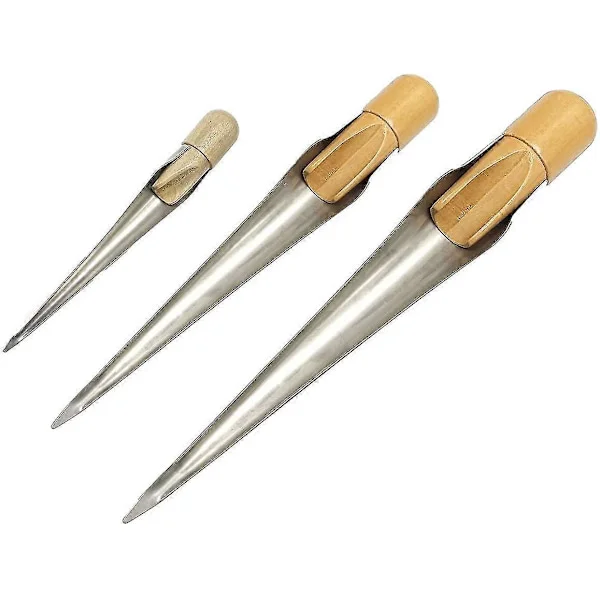 Marine Rope Splicing Tool with Wooden Handle, Swedish Style, 304 Stainless Steel For Rope Diameter (medium: 1/2 To 1 Inch)-MXBC