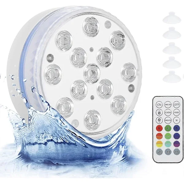 Badtunna Lampa Ip68 Vattentät Nedsänkbar Led Pool Lampa Med Rf Fjärrkontroll För Lazy Spa, Badkar, Damm [DB]