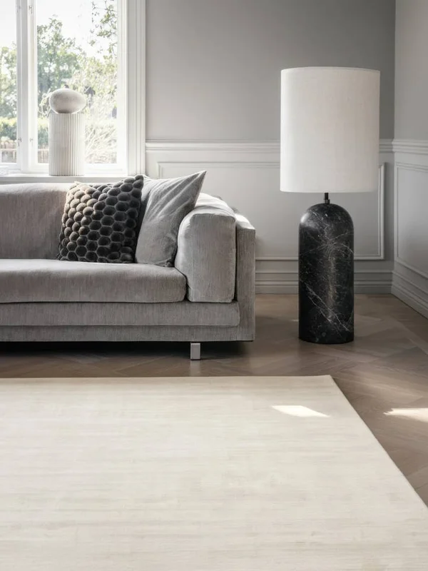 Plain (Single Colored) Tribeca Ivory White Large Oeko-Tex Rug
