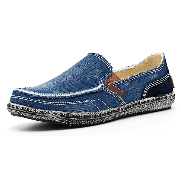 Herrar Casual Tyg Skor Canvas Slip On Loafers Fritid Vintage Platta Båtskor