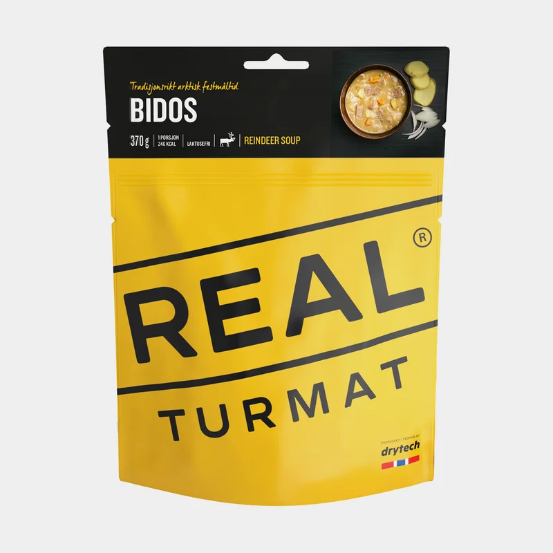 Comida liofilizada / comida para camping Real Turmat Reindeer Soup / Bidos Rensoppa, paquete individual, 370 g