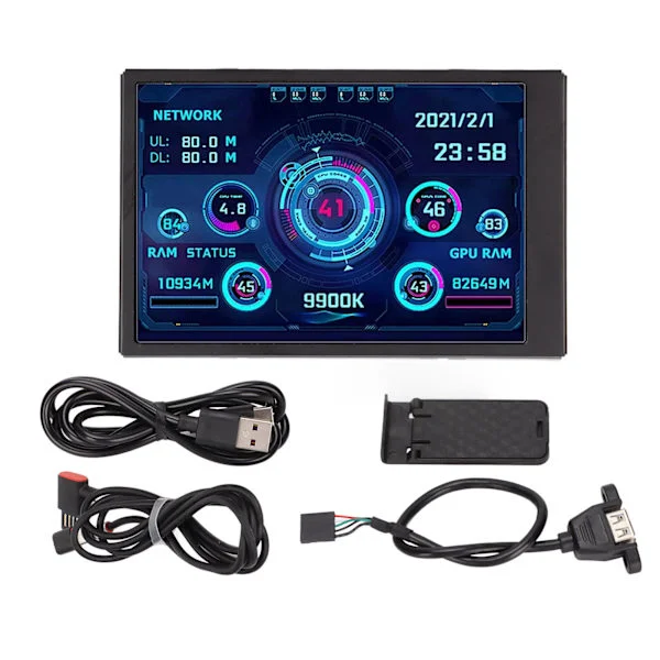 3,5 tums IPS USB Mini-skärm AIDA64 PC CPU RAM Data Monitor PC Sensor Panel Display Temperaturmonitor Dator Temp Monitor