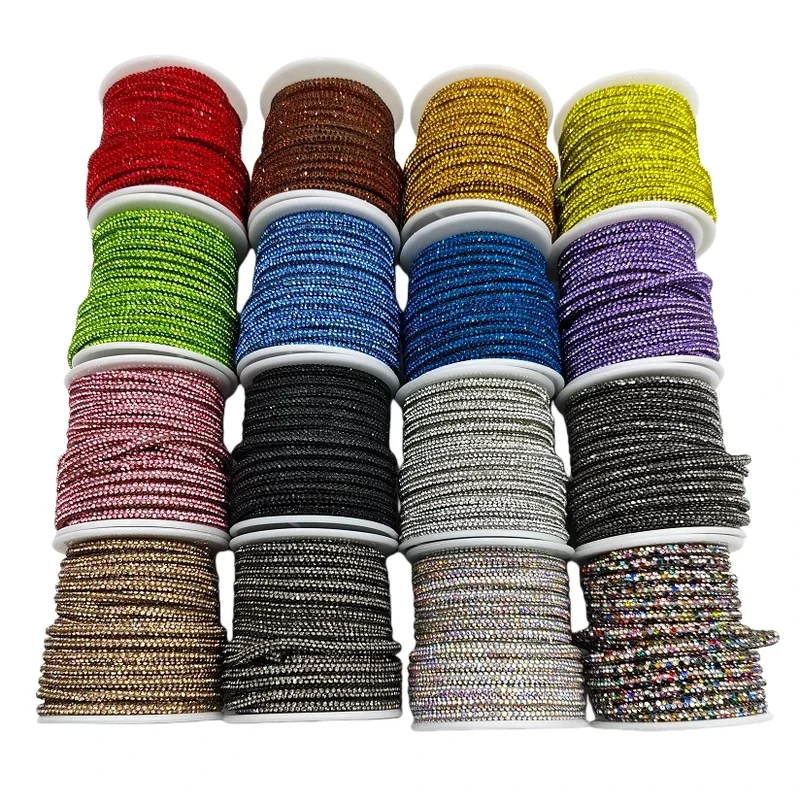 AliExpress - 20 Meter 4mm Strass-Seil Glitzer-Kristallkordel Verzierung DIY Schmuck Armband Halskette Schnürsenkel Taschenriemen Material Dekoration