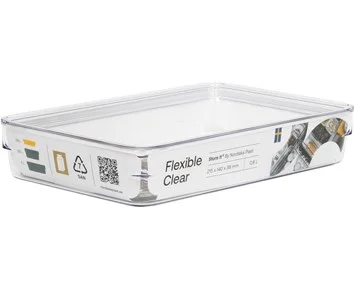 Nordiska Plast-Oppbevaringsboks Flexible Clear 0,8L Inkl lokk-Oppbevaringsboks Flexible Clear med lokk, 0,8 L-Home & household accessories-