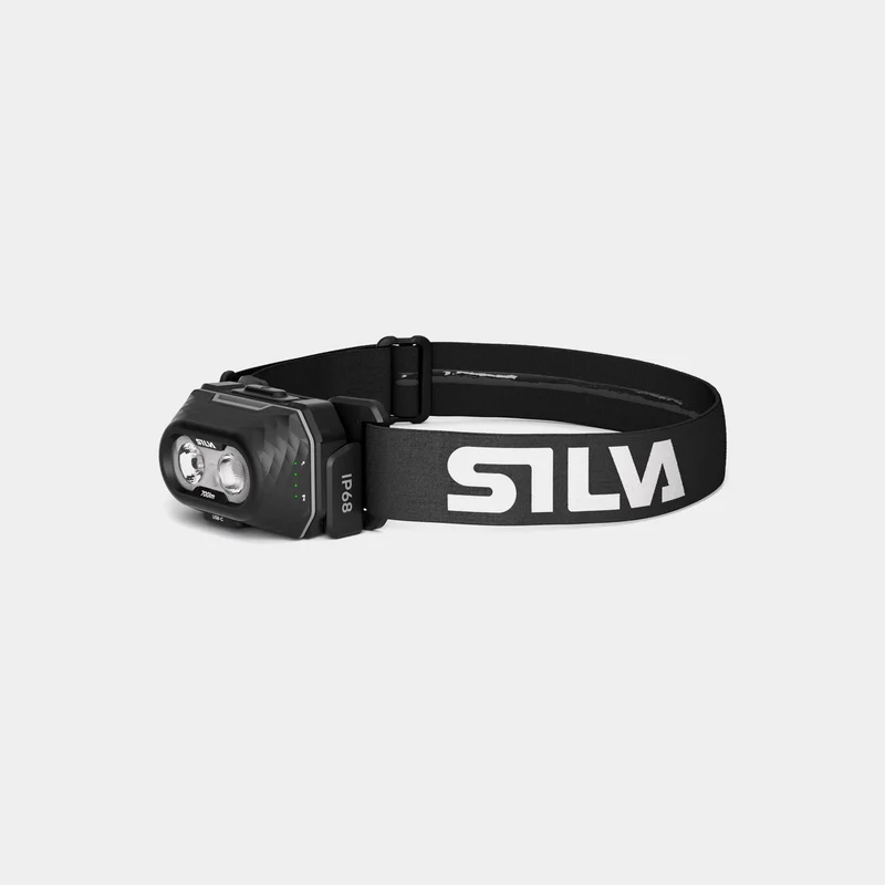 Pannlampa Silva Explore 5 Black Black, 700 lumen, laddningsbar via USB, svart