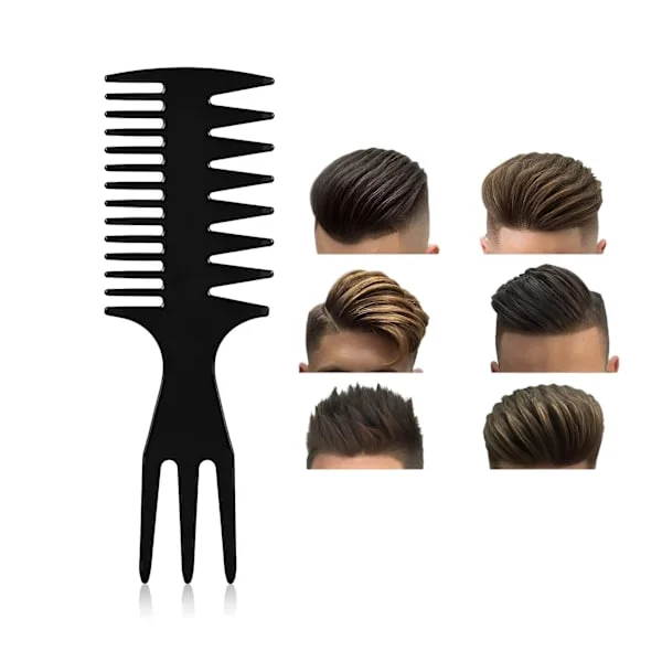 Bredtandet kam, kam, hårkam herrekam til kvinder barberkam hårkamme til mænd formning våd pick fantail kam styling kam