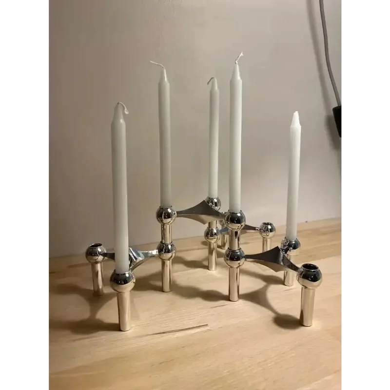 AliExpress - Metalen Moleculaire Structuur Kaarshouder Noordse Zilveren Kandelaar Middelpunt Woonkamer Decoratie Cadeau Home Decore Kandelaar