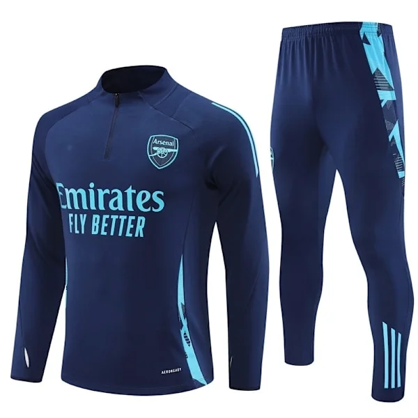 2425 Nytt fotballtreningssett med halv glidelås høst- og vintersett for voksne og barn Arsenal/Royal Blue Arsenal/Royal Blue 18