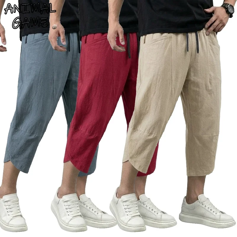AliExpress - Pantalon d'été en lin pour hommes, pantalon décontracté uni pour hommes, pantalon ample respirant, pantalon de plage léger en coton, 