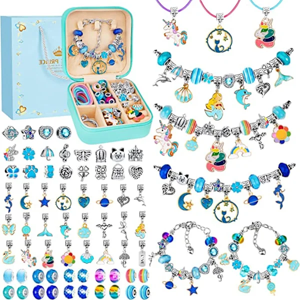 Gave Pige 5-13 År Gammelt Børnelegetøj Smykker Børn Pige DIY Charms Armbåndssæt Lav Smykker Kreation Piger Legetøj Gaveidé 5 6 7 8 9 10 11 12 13 År 