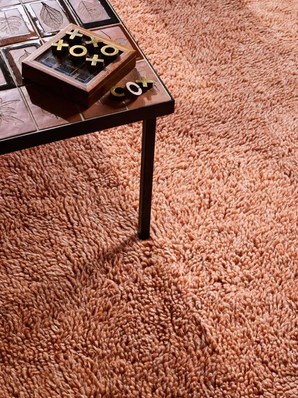 Mela Shaggy 250X350 Grand Terracotta Tapis De Laine