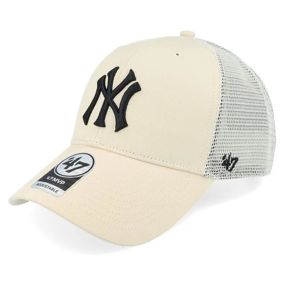 47 Brand - MLB Beige trucker Cap - New York Yankees MLB Branson MVP Natural Trucker @ Hatstore