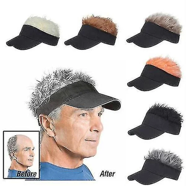 Golf Basebollkeps Med Falskt Hår Keps Solskydd Roliga Toupee Hattar Herr Spikad