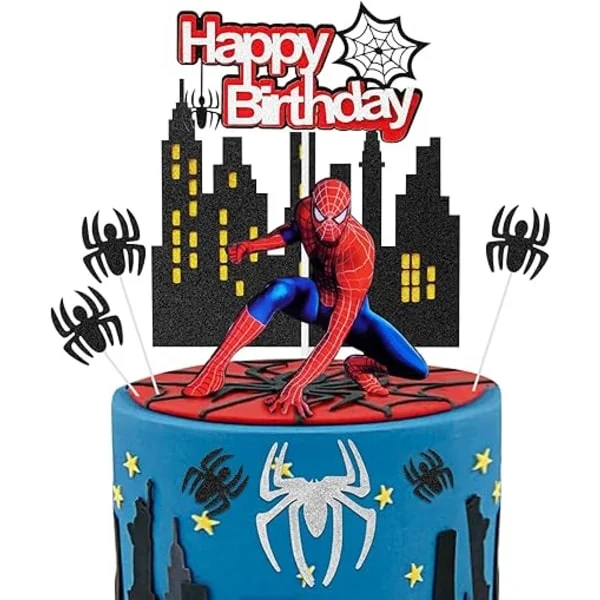 Spiderman Tårta Toppers 9st Födelsedagstårta Topper Superhjälte Fest