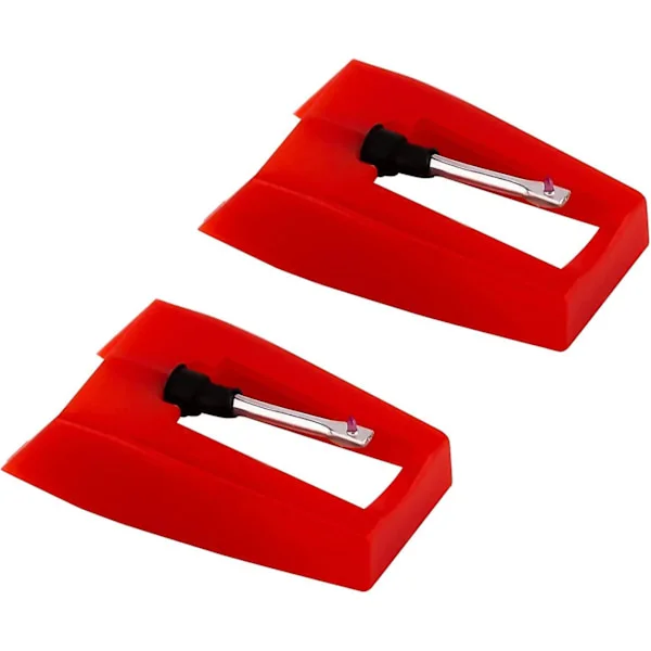 2-pack fonostift för skivspelare, ersättningstillbehör för vinylspelare (röd)