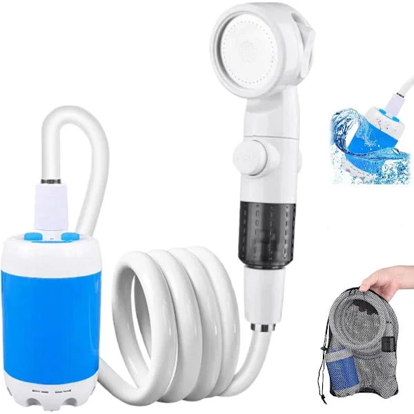 Uppladdningsbar Mobil Dusch, Dusch, Portabel Campingdusch, med 4000 mAh, Med 3 Spraylägen, för Camping, Husbilsresor, Husdjurstvätt, Vattning av 