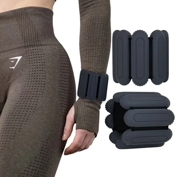Justerbara ankelvikter för män och kvinnor, 1 par (2 lbs vardera) Silikon träningsvikter för fitness, jogging, yoga, pilates, styrketräning