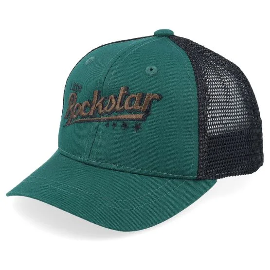 Kiddo Cap - Kids Toddler Little Rockstar Dark Green/Black Trucker Trucker Green Cap - @ Hatstore