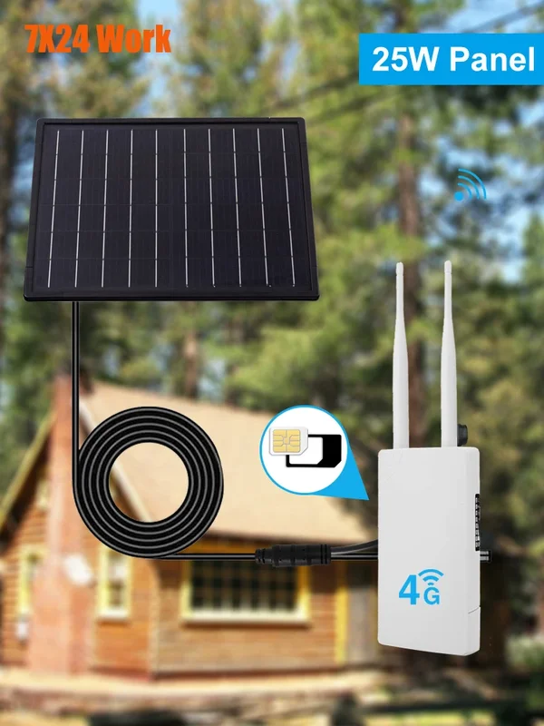 AliExpress - 25 W Solarpanel mit MPPT-Laderegler, Ausgang 5 V, 12 V, 18650, batteriebetriebene, wasserdichte LED-Lampe für 3G CPE 4G Router WiFi