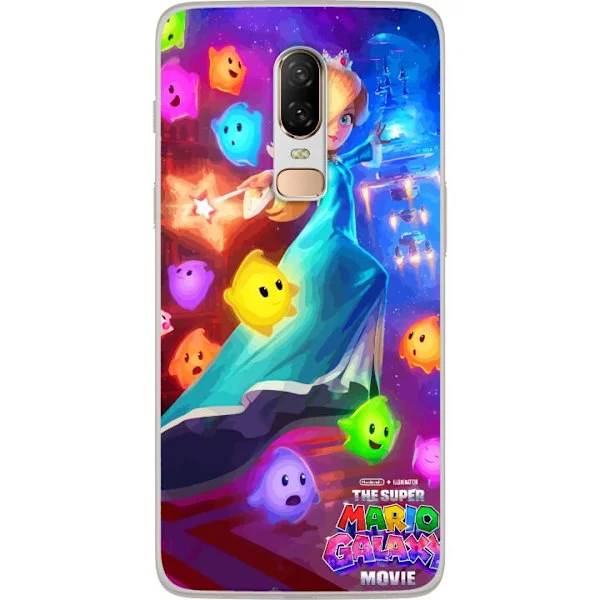 Kompatibelt Mobilskal till OnePlus 6 Magiskt galaxmotiv med Rosalina och lysande stjärnfigurer