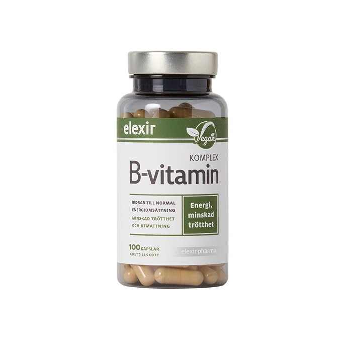Elexir Pharma B-vitamin Komplex Vegansk 100 kapslar