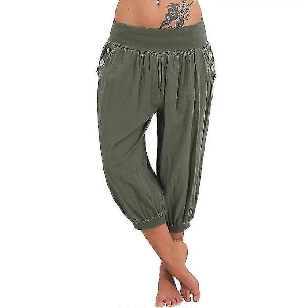 Yoga Bukser Dame Sidelommer Harem Bloomers Capri Bukser Underdeler Hurtigtørkende Fukttransporterende Lett Hippie Boho Lyseblå Tangerine Pudderhvit