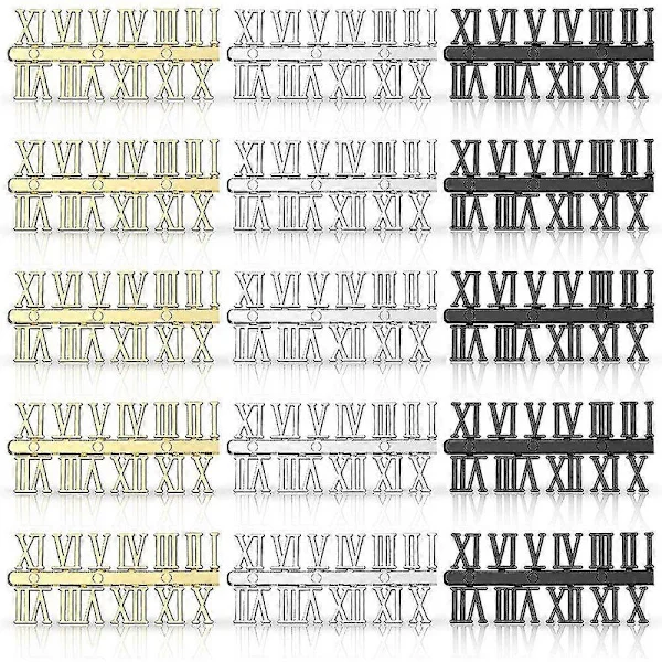 15 dele ur nummer kit DIY digitale ur numre ur visere ur tilbehør (romertal)