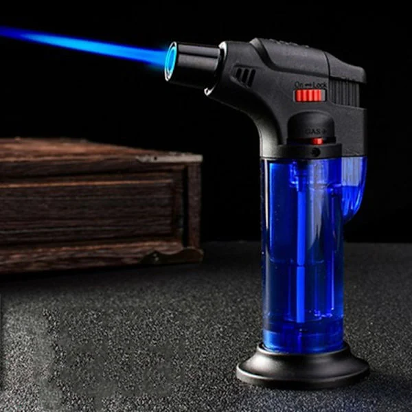 Vindtett lighter kulinarisk blåselampe kokk matlagingslampe lighter flammen justerbar butan påfyllbar for matlaging BBQ-baking DIY-lodding