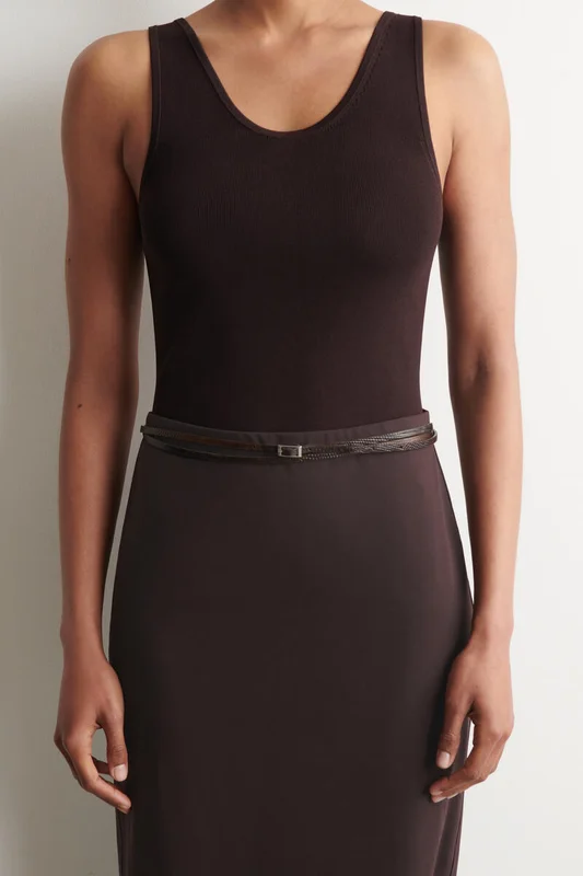 COS Women's Skinny Double Wrap Leather Belt in Brown