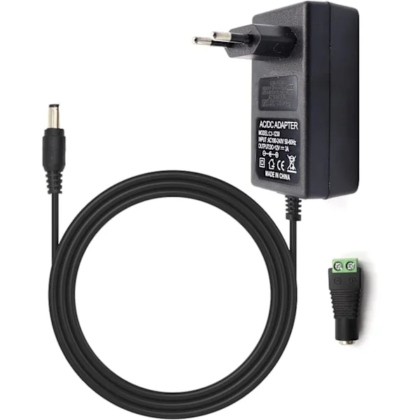 Nätadapter 12V 3A 36W Transformator för LED-remsa EU-kontakt för COB 3528/5050 SMD LED-remsa, AC100-240V Nätadapter