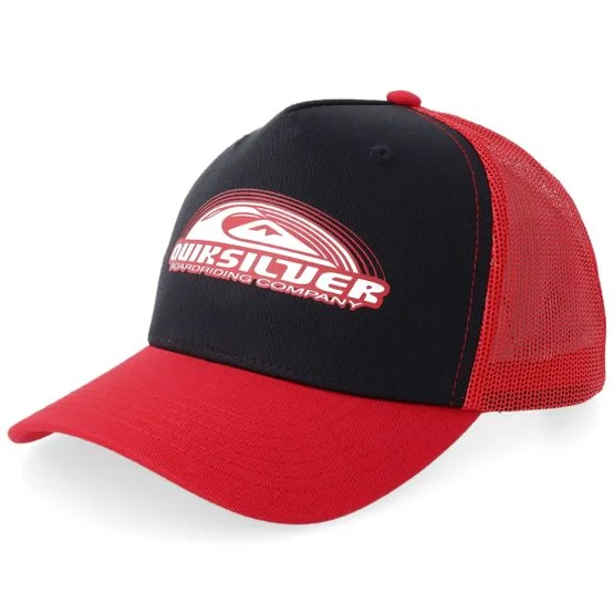 Quiksilver - Rød trucker Caps - Decades H Black/Salsa A-Frame Trucker @ Hatstore