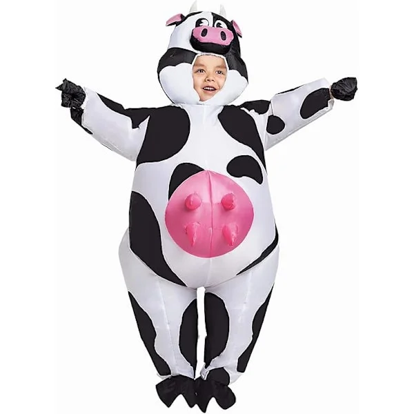 Oppblåsbar drakt, luftfylt deluxe helkroppsdrakt, halloween, ku-drakt - barn -FF-