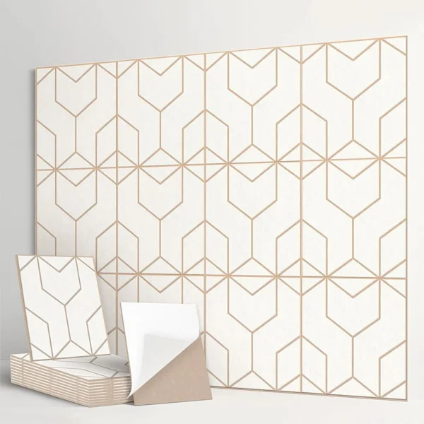 12-pack Self-Adhesive Acoustic Panels – 30×30cm Sound Absorbing Felt Boards for Studio & Wall Decoration