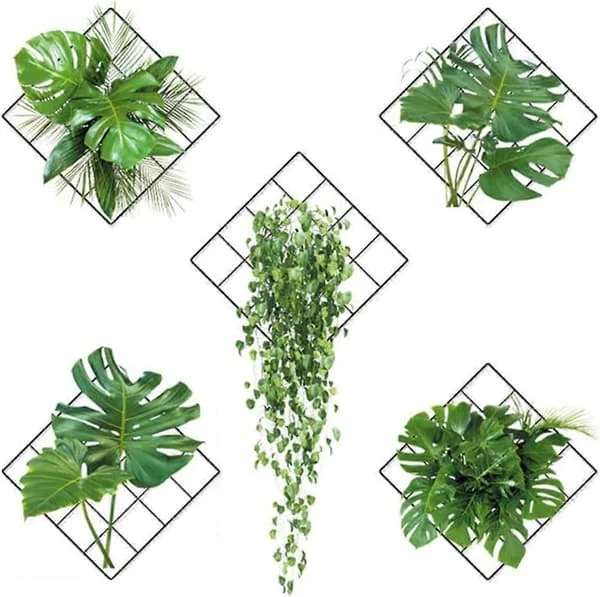 3D väggklistermärken med gröna växter, väggklistermärken gröna växter, väggklistermärken vaser med blommor, för kök, sovrum, vardagsrum (A)