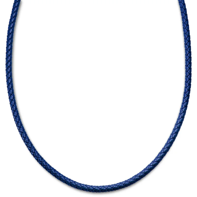 Tenvis | 5 mm Blue Leather Necklace for Men - Leather necklaces