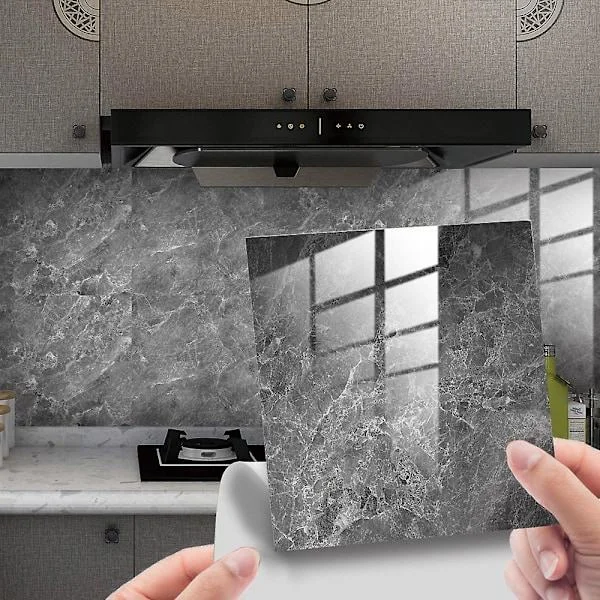 /EA/Marbled Tile Stickers 15x15cm 20pcs Wall Tile Decals PVC Tile Stickers Self-adhesive Wallpaper Waterproof Wall Decals for Kitchen, Wardrobe, 