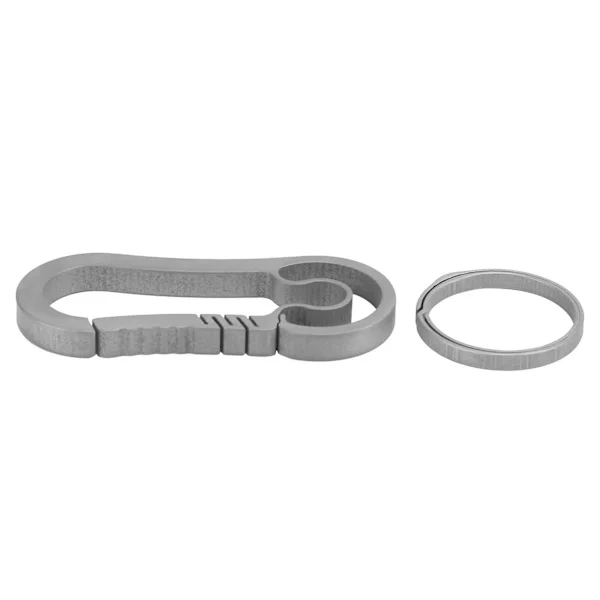 Nyckelring i titanlegering med snabbkoppling för ryggsäck, ergonomisk design, grå