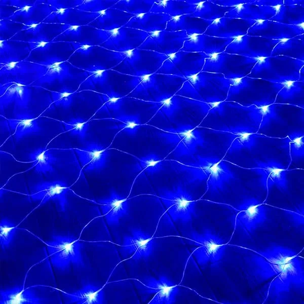 Blue LED Net Light String, 192 LED Net Light String 3M X 2M 8 Waterproof One-FA-