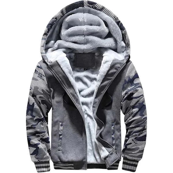 Herre Genser Termisk Sherpa Fôret Jumper Jakker Vinter Trening Fleece Hettegenser Full Glidelås Ull Varm Tykk Jakker Yttertøy 63dark Gray S