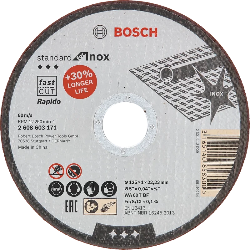 Bosch Standard for Inox Kapskiva 125x1mm 1-pack, Kapa, slipa & polera