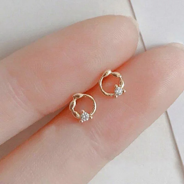 Sølv Kvinner Bie Zircon Dingle Øredobber Krystall Dråpe Øredobber Smykker Gaver 46 Mini Krans Zircon