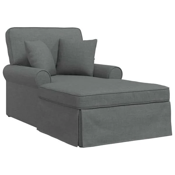 Modern chaise longue - vidaXL - Mörkgrå - 91x157x91 cm - Andningsbart tyg - Vadderade armstöd