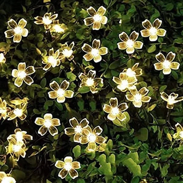 7M 50 LED Kirsikankukka Aurinkokenno Valosarja Puutarhan Keijuvalo