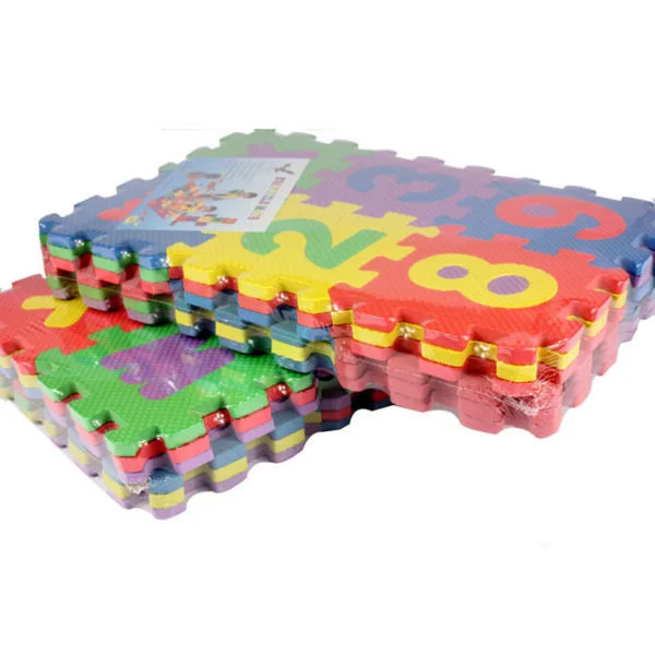 36 stk. flerfargede treningspuslespill for barn med alfabet og tall lekematte for gulvbeskyttelse trening 12 x 12 cm
