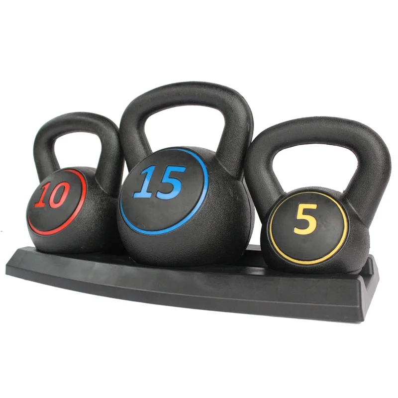 AliExpress - 5/10/15LB Kettlebell-Set mit Rutschfestem Griff, Kompaktes Heimfitness-Gerät für Krafttraining/Fitness/Rehabilitation