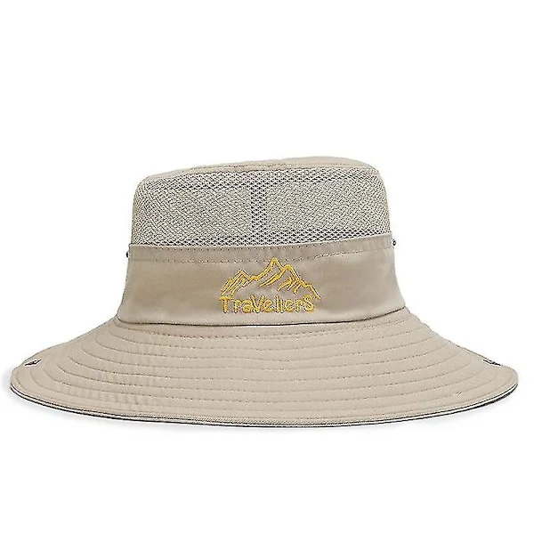 Sommar Mesh Bred Brätte Sol Uv Skydd Hatt Utomhus Hink Hatt För Vandring Camping Fiske Cykling Vuxen Kylning Hink Hatt